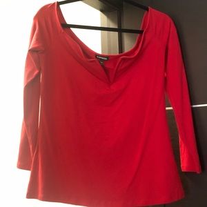 Red Long Sleeve Top